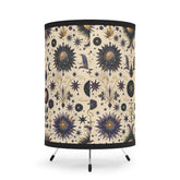 Bohemian Tripod Lamp with Celestial Design Shade, Home Decor, Meditative Lighting, Gift for Housewarming, Boho Aesthetic, Unique Night Light