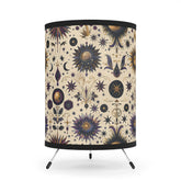 Bohemian Tripod Lamp with Celestial Design Shade, Home Decor, Meditative Lighting, Gift for Housewarming, Boho Aesthetic, Unique Night Light