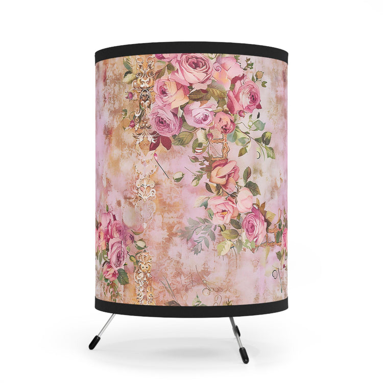 Floral Tripod Lamp, Elegant Home Decor, Vintage Style Lighting, Boho Chic Design, Perfect for Living Room, Bedroom, Gift Idea