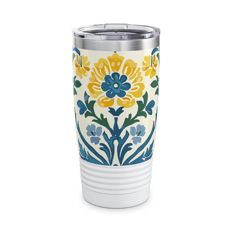 Floral Pattern Ringneck Tumbler, 20oz | Travel Mug, Coffee Cup, Insulated Water Bottle, Gift for Nature Lovers, Summer Vibes