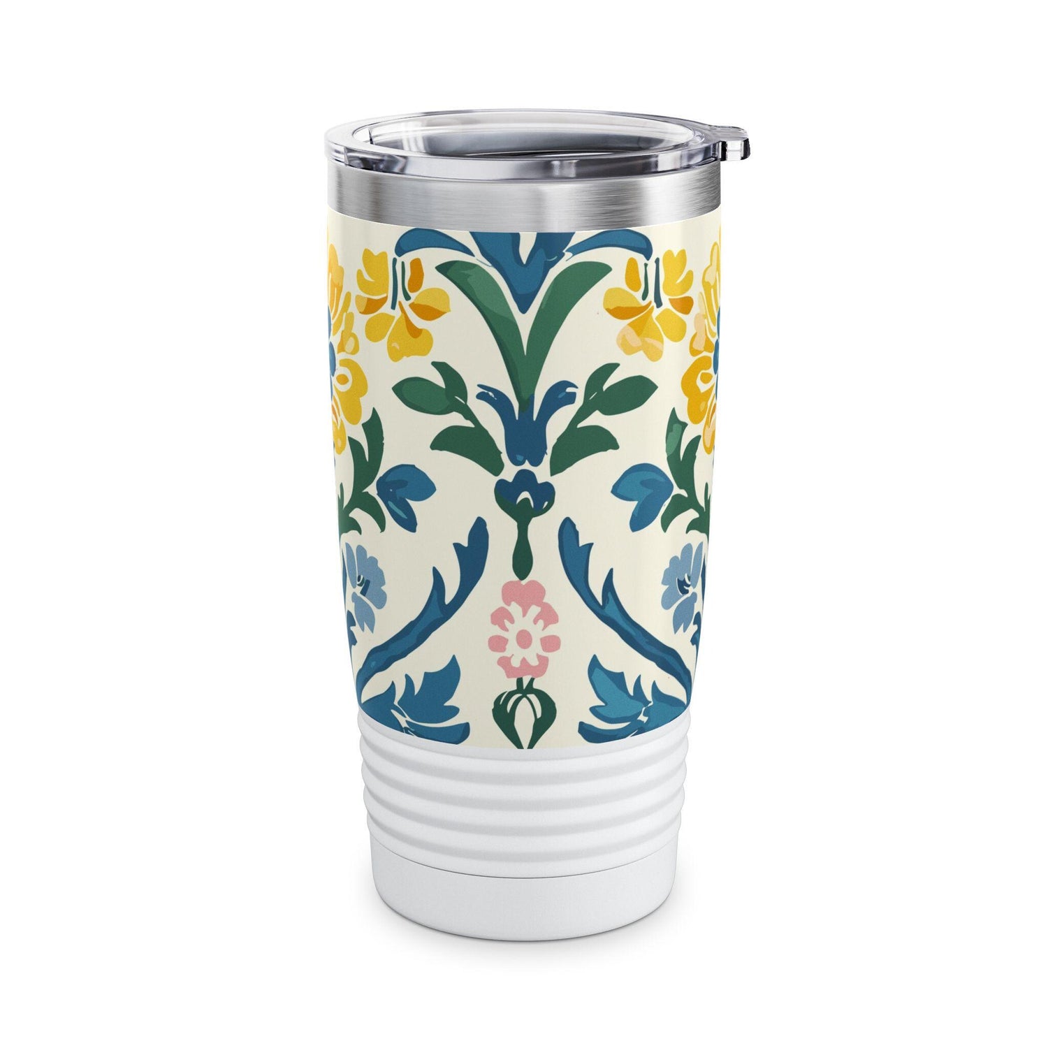 Floral Pattern Ringneck Tumbler, 20oz | Travel Mug, Coffee Cup, Insulated Water Bottle, Gift for Nature Lovers, Summer Vibes