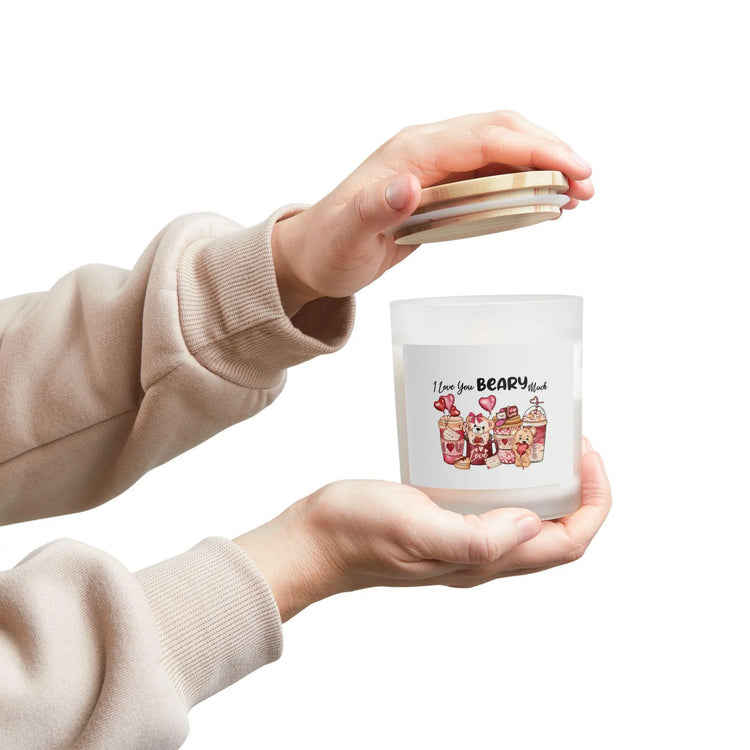 Cute Beary Much Candle | Frosted Glass Candle for Gifts, Home Decor, Romantic Gestures, Valentine&