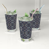 Plaid Design Pint Glass, 16oz - Perfect for Parties, BBQs, Home Bars, Gifts, and Celebrations, Unique Drinkware