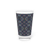 Plaid Design Pint Glass, 16oz - Perfect for Parties, BBQs, Home Bars, Gifts, and Celebrations, Unique Drinkware