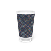 Plaid Design Pint Glass, 16oz - Perfect for Parties, BBQs, Home Bars, Gifts, and Celebrations, Unique Drinkware