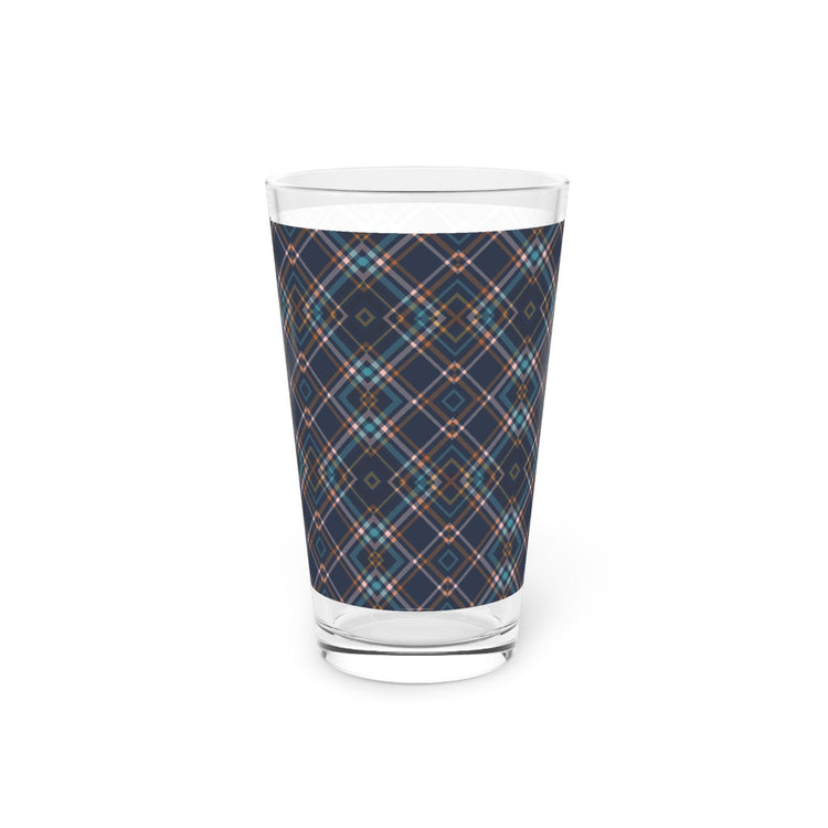 Plaid Design Pint Glass, 16oz - Perfect for Parties, BBQs, Home Bars, Gifts, and Celebrations, Unique Drinkware