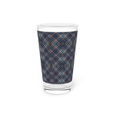 Plaid Design Pint Glass, 16oz - Perfect for Parties, BBQs, Home Bars, Gifts, and Celebrations, Unique Drinkware
