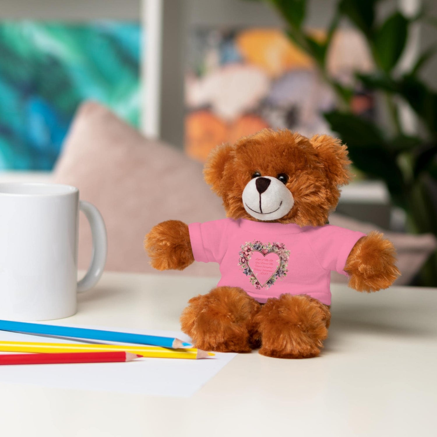 Cuddly Stuffed Animal with Custom Tee | Perfect Gift for Kids, Birthdays, Baby Showers, or Just Because, Adorable Plush Bear, Personalized