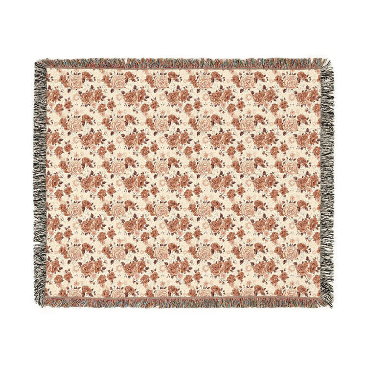 Cozy Woven Blanket, Warm Floral Throw for Home Decor, Blanket for Picnics, Gift for Her, Boho Bedroom Accessory