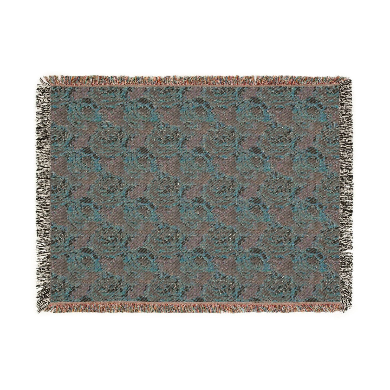 Floral Woven Blanket - Cozy Throw, Home Decor, Gift for Her, Wedding Present, Bohemian Style