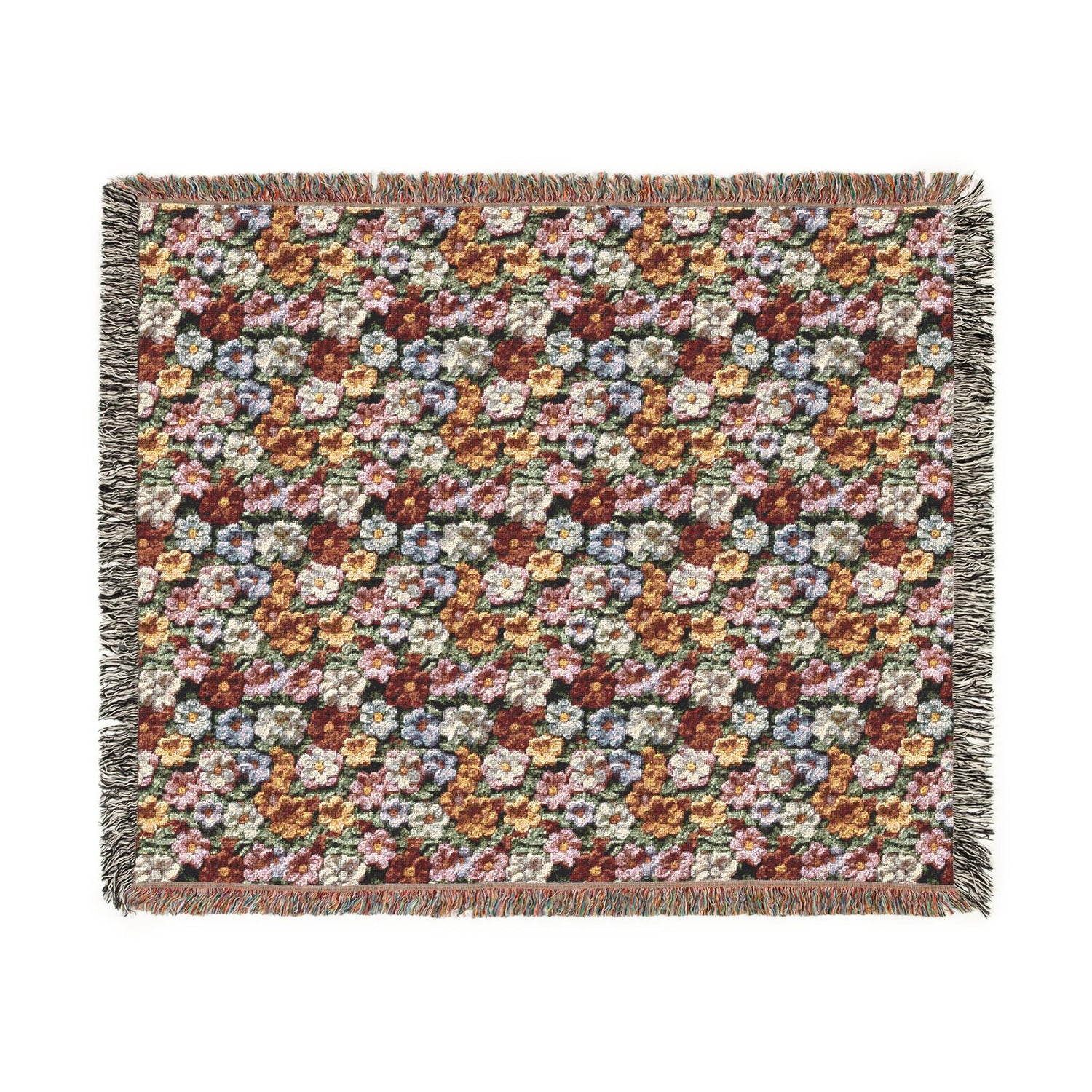 Floral Woven Blanket, Cozy Throw, Boho Home Decor, Perfect for Picnics, Gifts for Her, Warm Layer for All Seasons