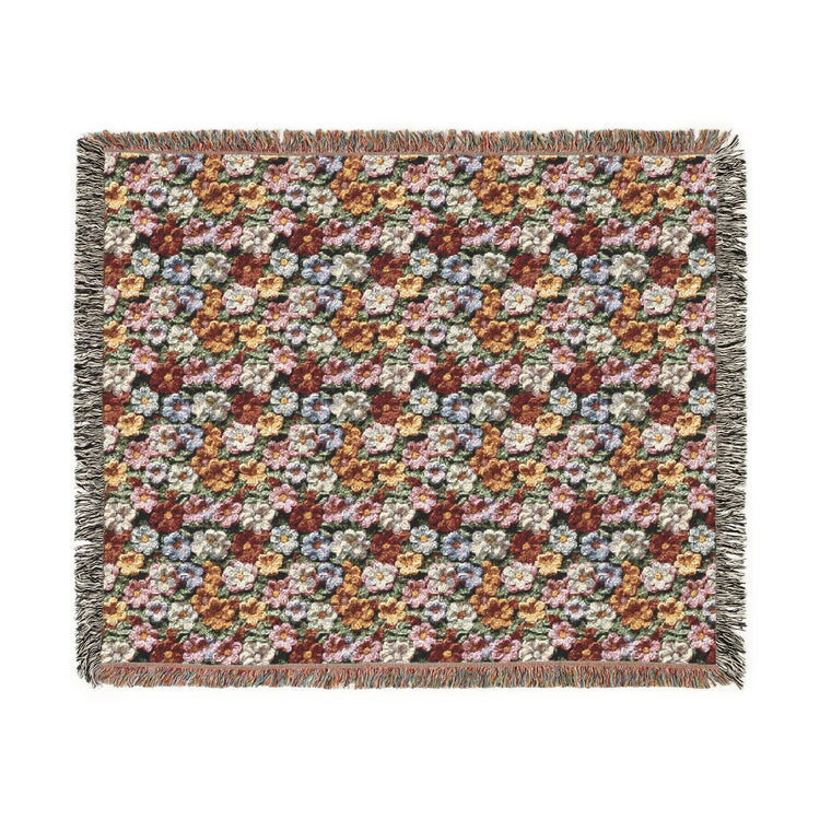 Floral Woven Blanket, Cozy Throw, Boho Home Decor, Perfect for Picnics, Gifts for Her, Warm Layer for All Seasons