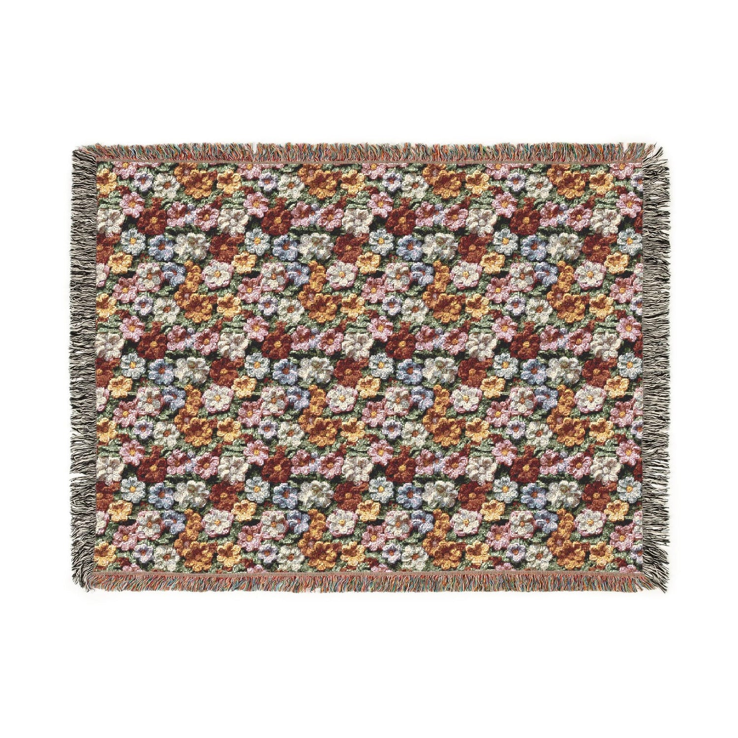 Floral Woven Blanket, Cozy Throw, Boho Home Decor, Perfect for Picnics, Gifts for Her, Warm Layer for All Seasons