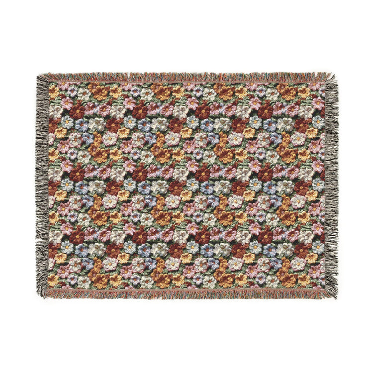 Floral Woven Blanket, Cozy Throw, Boho Home Decor, Perfect for Picnics, Gifts for Her, Warm Layer for All Seasons