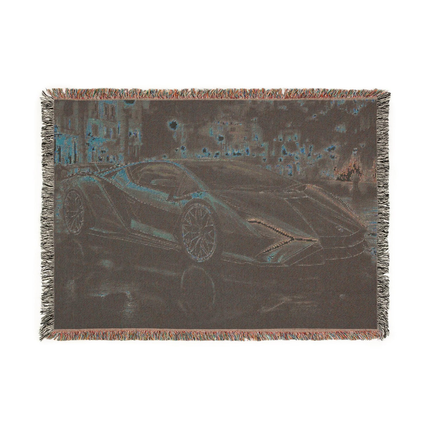 Luxury Car Lover Woven Blanket, Cozy Home Decor, Gift for Him, Automotive Enthusiast, Unique Car-Themed Gift, Soft Throw Blanket