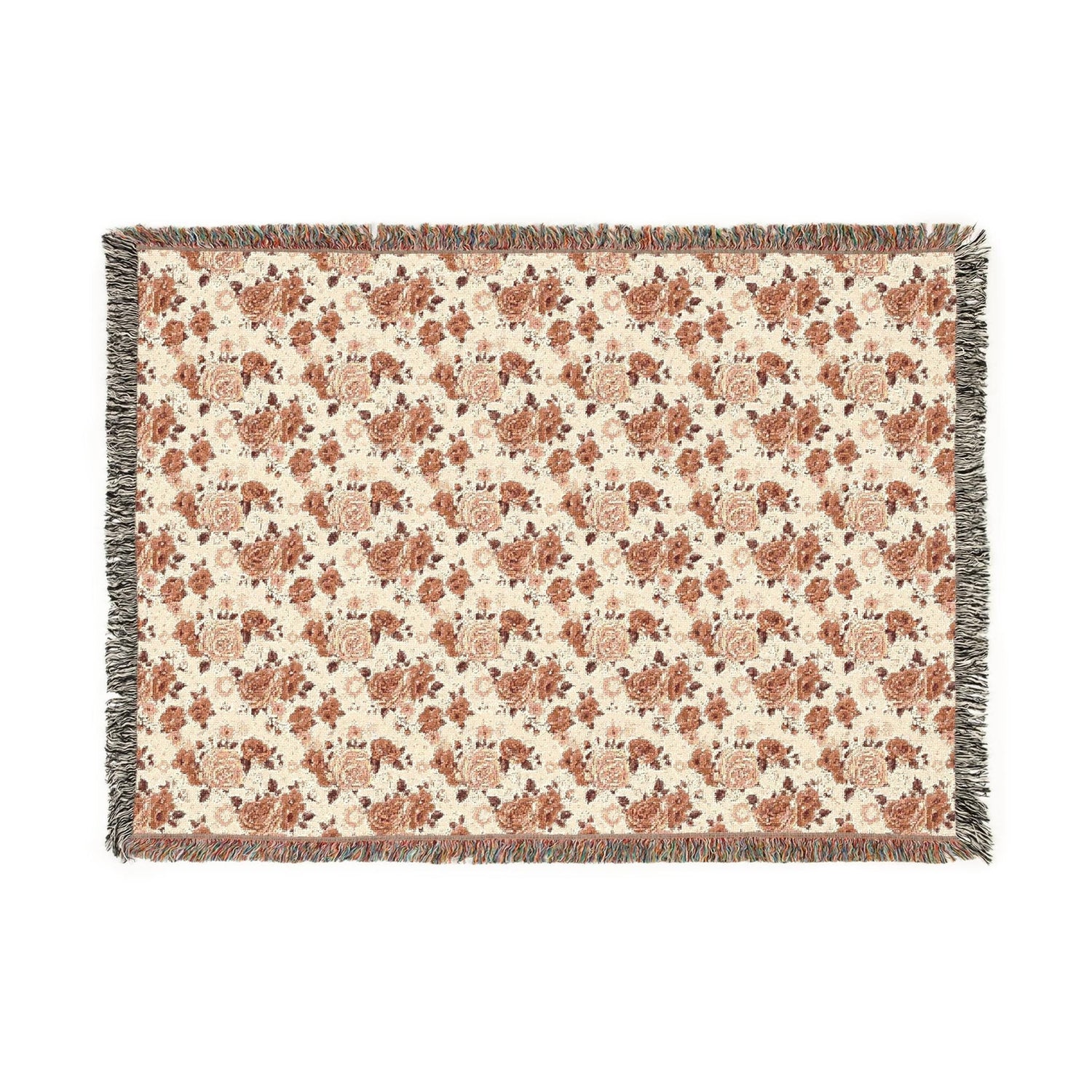 Cozy Woven Blanket, Warm Floral Throw for Home Decor, Blanket for Picnics, Gift for Her, Boho Bedroom Accessory