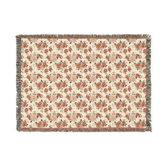 Cozy Woven Blanket, Warm Floral Throw for Home Decor, Blanket for Picnics, Gift for Her, Boho Bedroom Accessory