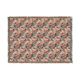 Floral Woven Blanket - Cozy Throw, Home Decor, Gift for Her, Wedding Present, Bohemian Style