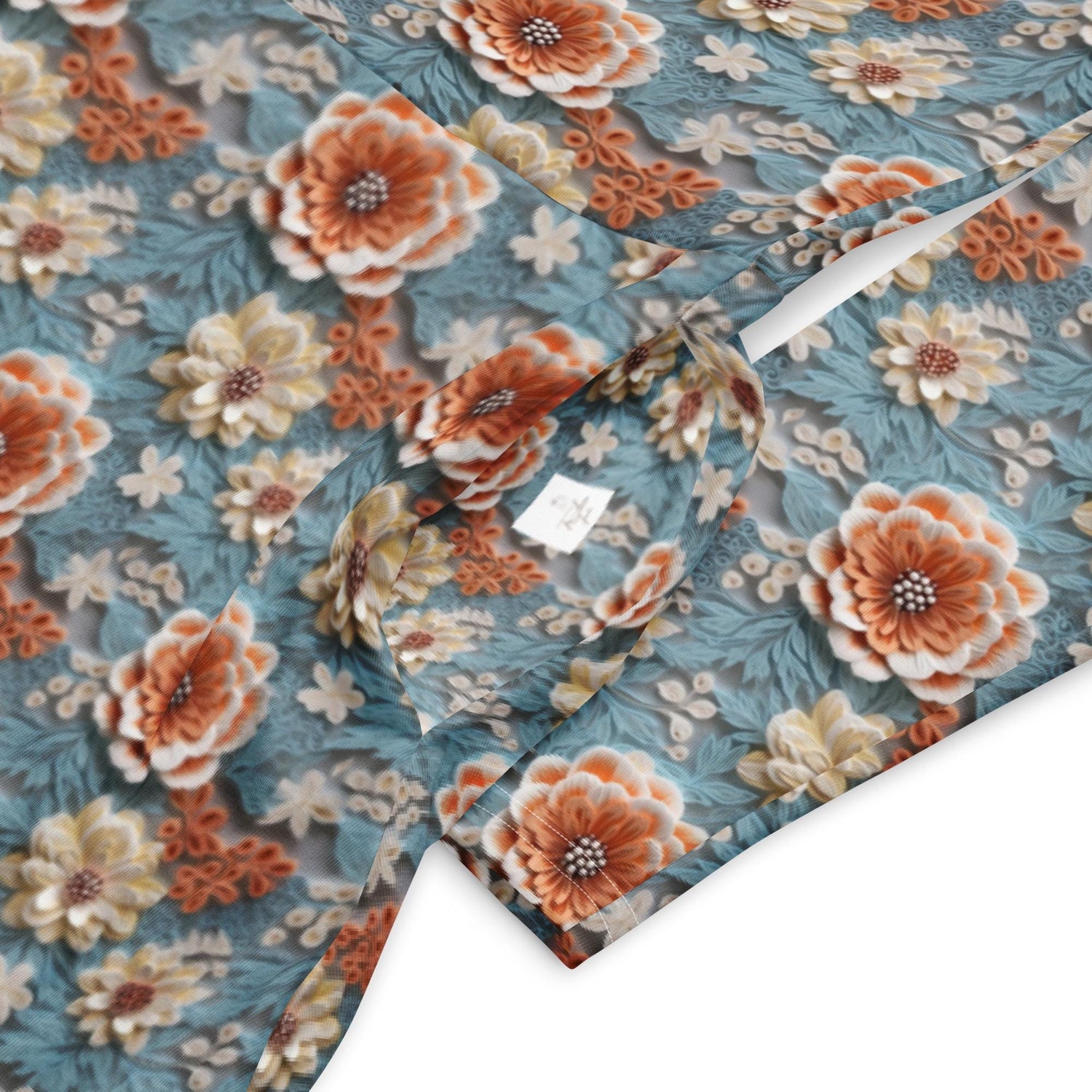 Stunning All-Over Floral 3D Print Long Sleeve Midi Dress – Elegance Meets Style All-over pattern casual fun dress