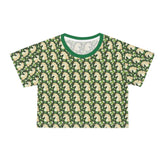 Unicorn Pattern Crop Tee - Whimsical Summer Top for Unicorn Lovers, Festival Wear, Gift for Her, Vintage Style, Casual Chic