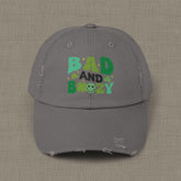 Bad and Boozy Distressed Cap, Perfect for St. Patricks Day, Casual Outings, Gift for Friends, Trendy Fashion Accessory, Unisex hat