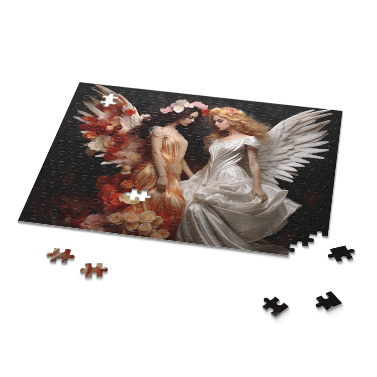 Angelic Sisters Puzzle 120/252/500-Piece Art Jigsaw, Beautiful Decor for Relaxation, Gift for Art Lovers, Meditation Activity