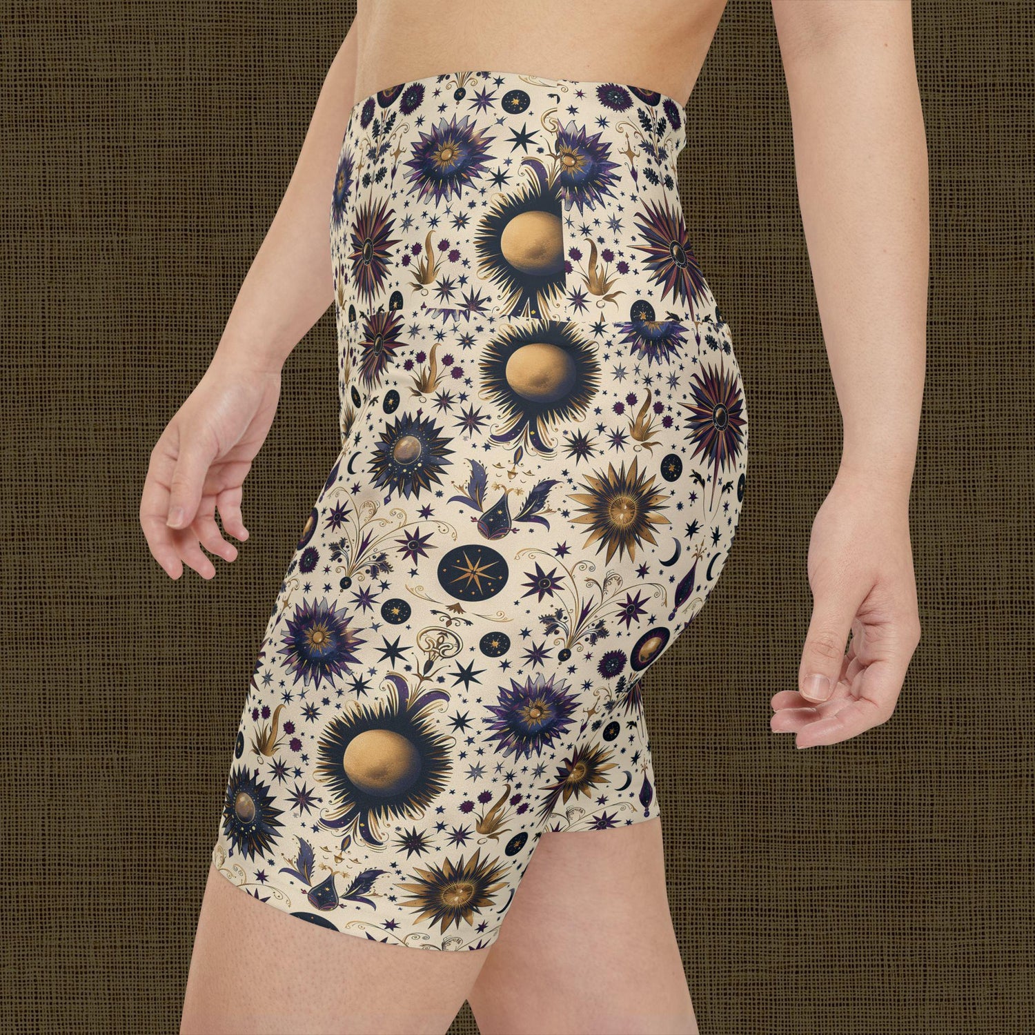 Bohemian Floral Workout Shorts, Comfortable Fitness Shorts, Yoga Bottoms, Activewear for Women, Summer Exercise Gear