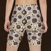 Bohemian Floral Workout Shorts, Comfortable Fitness Shorts, Yoga Bottoms, Activewear for Women, Summer Exercise Gear