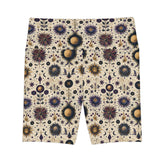 Bohemian Floral Workout Shorts, Comfortable Fitness Shorts, Yoga Bottoms, Activewear for Women, Summer Exercise Gear