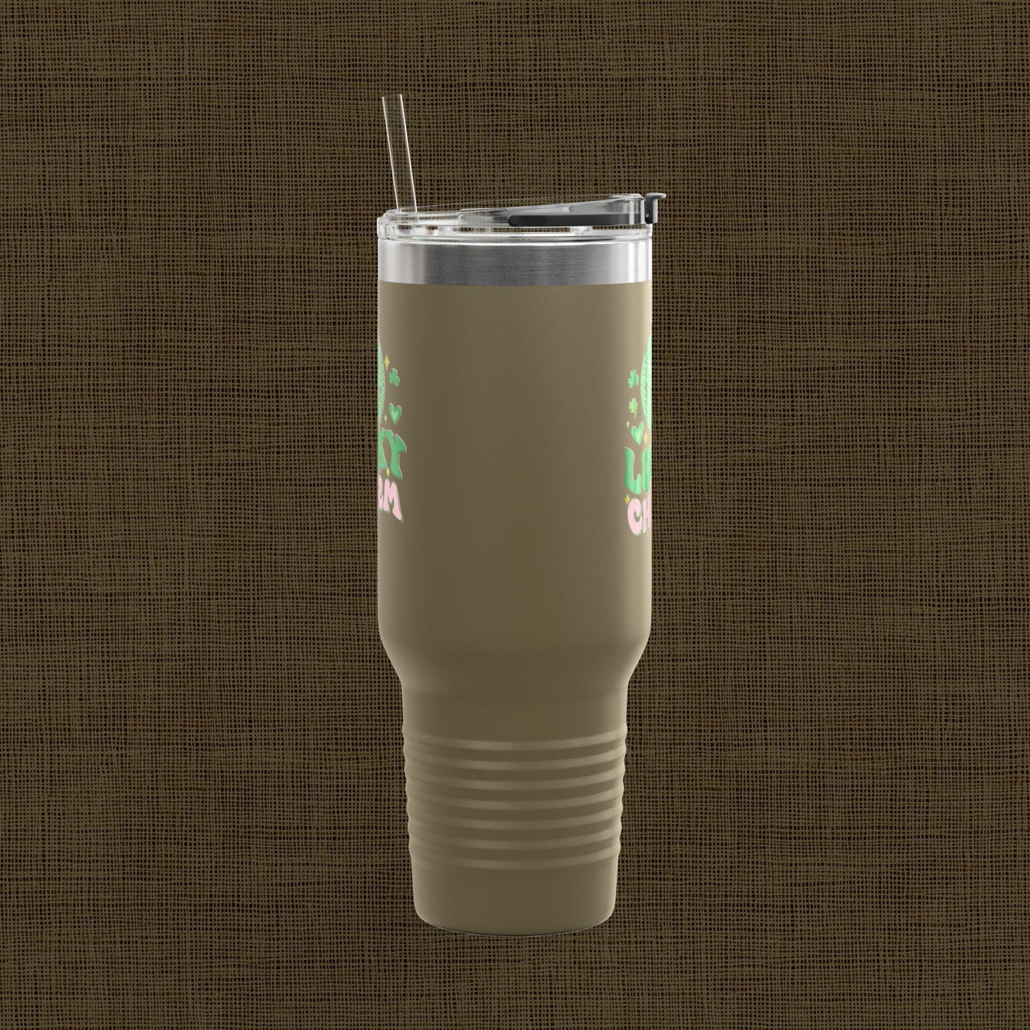 Lucky Charm Insulated Travel Mug, 40oz, Perfect for Coffee Lovers, Eco-Friendly Drinkware, Great Gift for Travelers, Fun Kitchen Accessory,