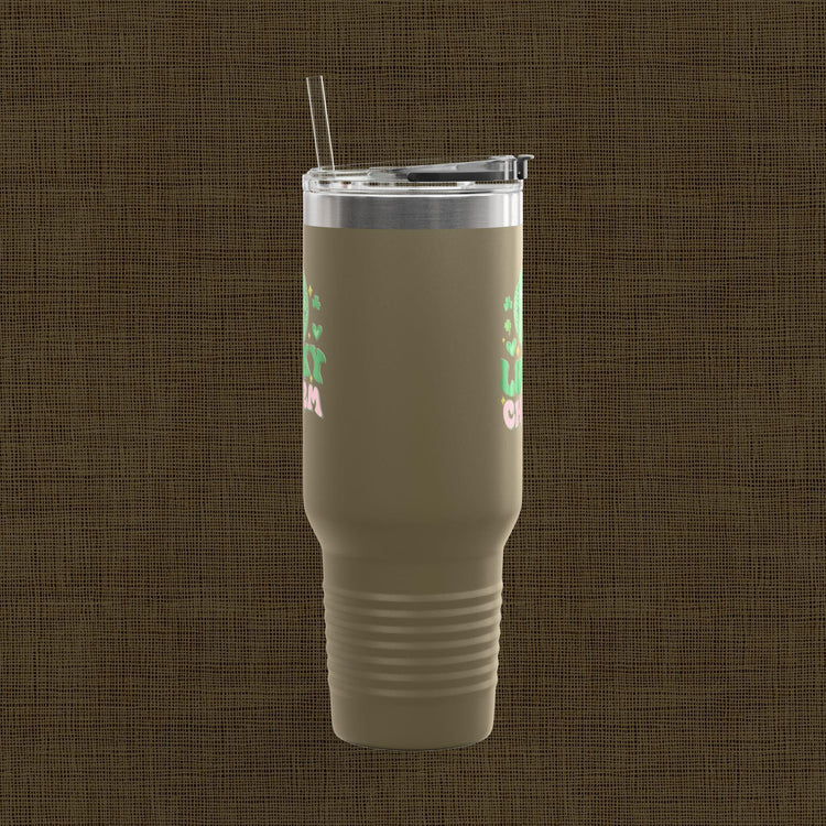 Lucky Charm Insulated Travel Mug, 40oz, Perfect for Coffee Lovers, Eco-Friendly Drinkware, Great Gift for Travelers, Fun Kitchen Accessory,