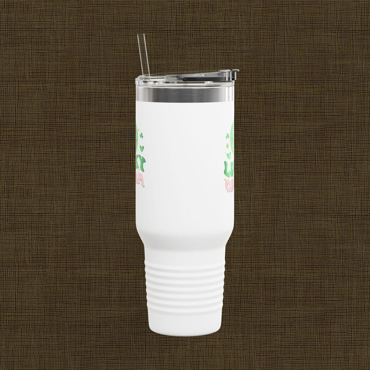 Lucky Charm Insulated Travel Mug, 40oz, Perfect for Coffee Lovers, Eco-Friendly Drinkware, Great Gift for Travelers, Fun Kitchen Accessory,