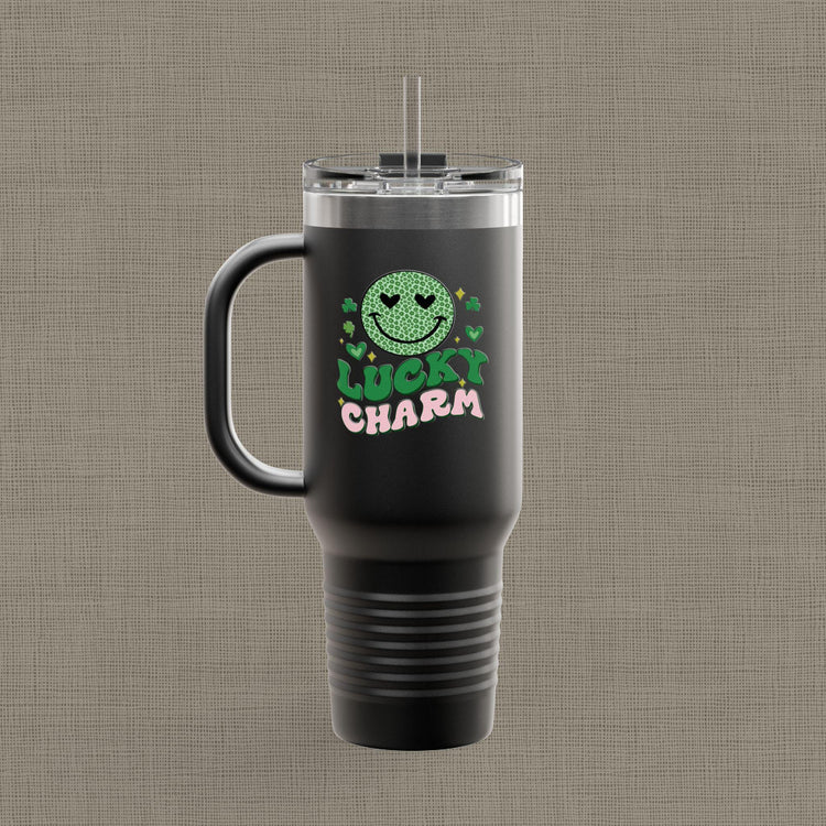 Lucky Charm Insulated Travel Mug, 40oz, Perfect for Coffee Lovers, Eco-Friendly Drinkware, Great Gift for Travelers, Fun Kitchen Accessory,