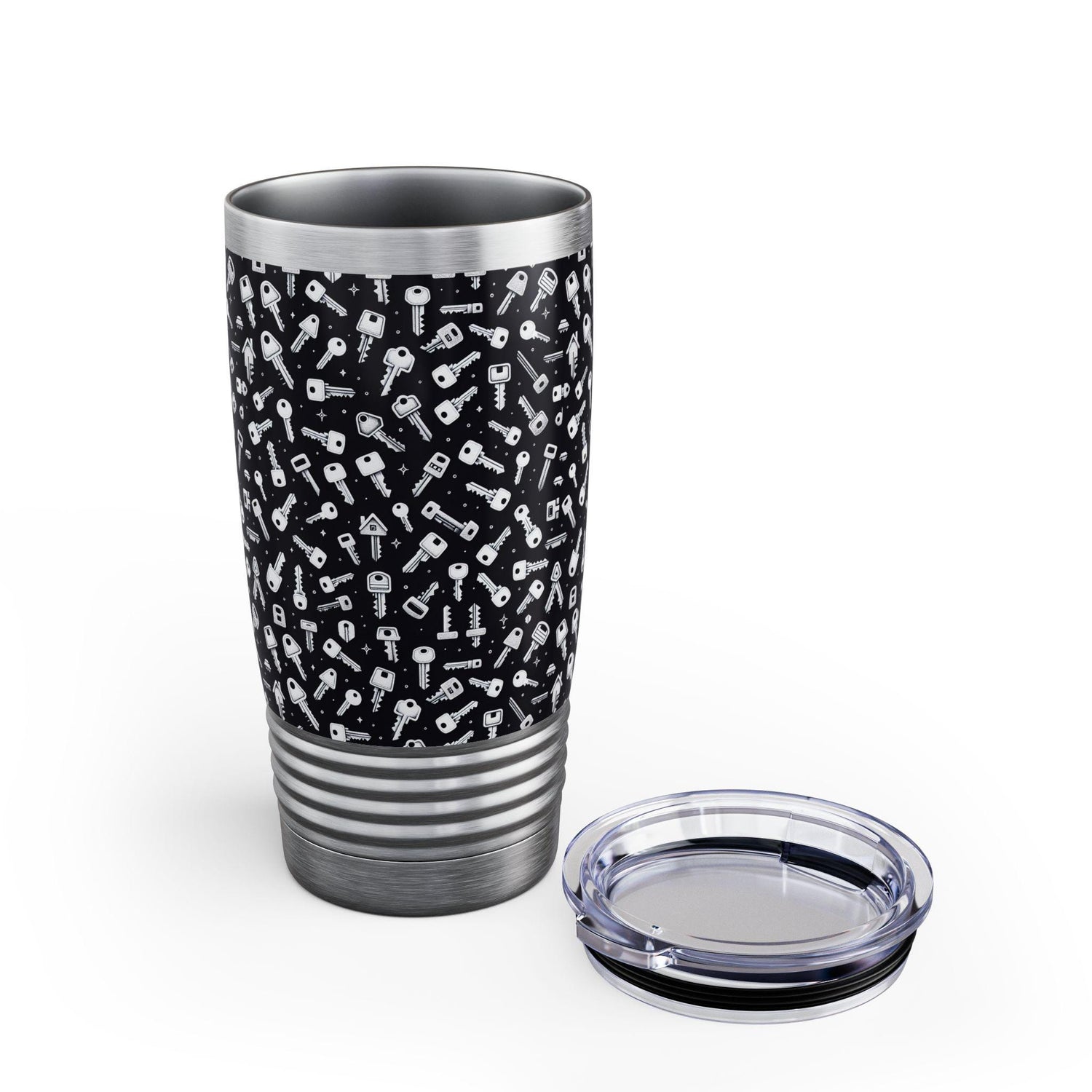 Seemless Keys Pattern Ringneck Tumbler - 20oz, Perfect Gift for Locksmith, Travel Mug, Concert Companion, Drinkware, Fun Design