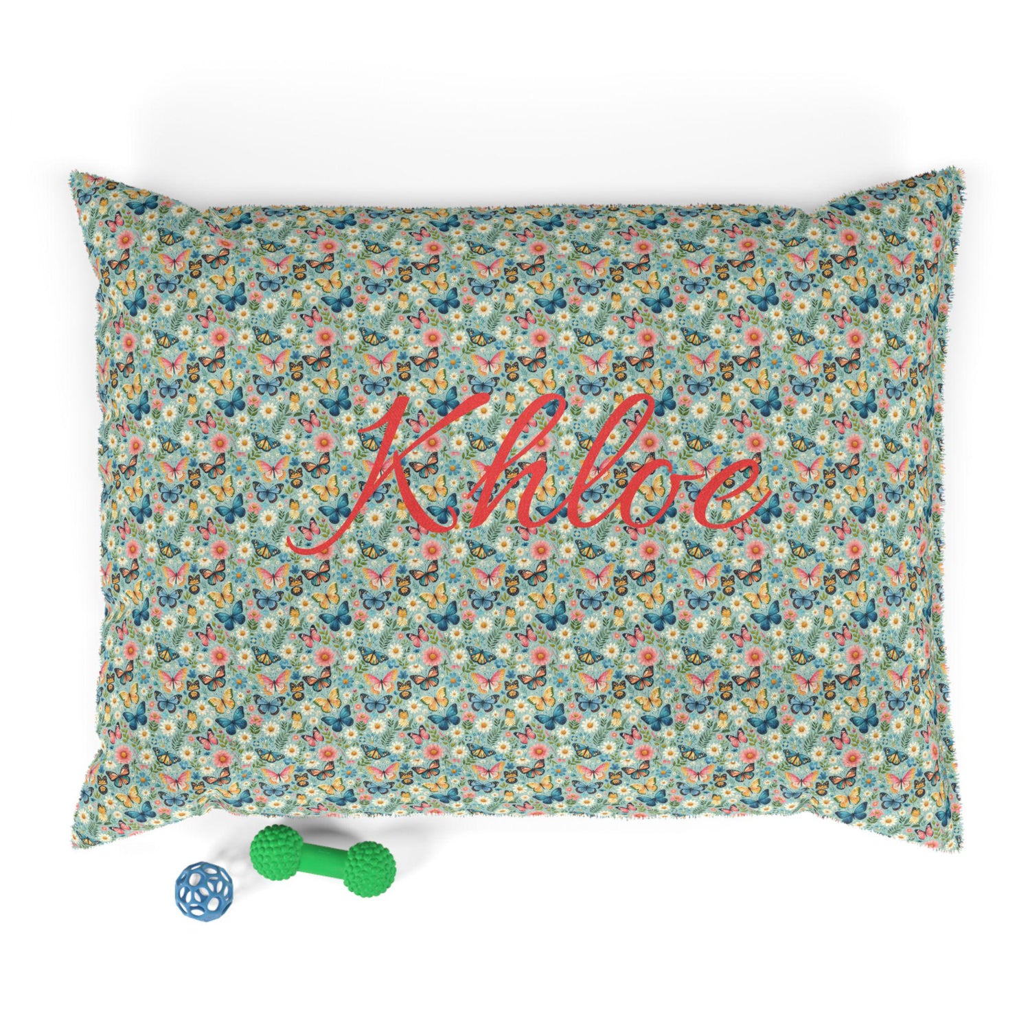 Floral Pet Bed for Dogs & Cats, Personalized Dog Bed with Butterflies, Cozy Pet Cushion, Unique Pet Gift, Home Decor for Pet Lovers