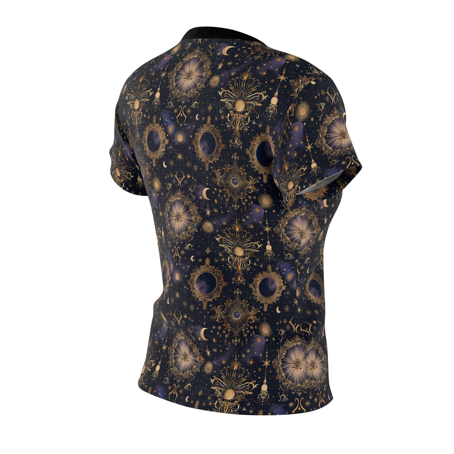 Celestial Print Women Sew Tee, Cosmic T-Shirt, Astrology Top, Bohemian Style Shirt, Gift for Women, Starry Night Tee