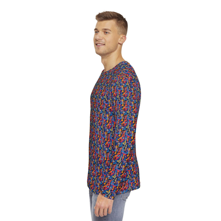 Vibrant Artistic Long Sleeve Shirt - Perfect for Musicians, Festivals, Gift, Casual Wear, Concerts, Parties