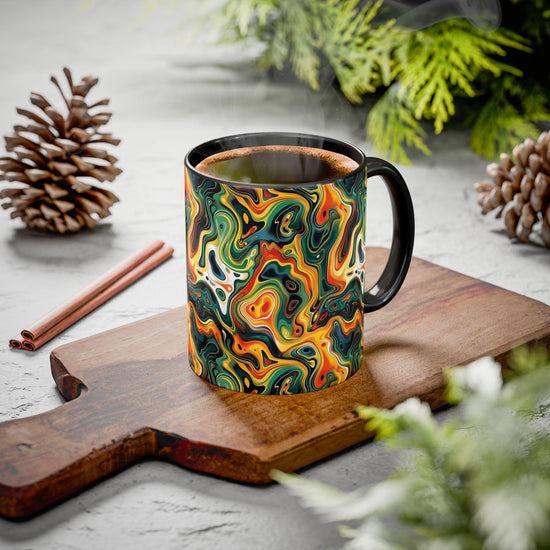 Boho Abstract Coffee Mug - Colorful 11oz Drinkware, Unique Gift for Art Lovers, Home Decor, Fun Coffee Cup