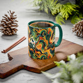 Boho Abstract Coffee Mug - Colorful 11oz Drinkware, Unique Gift for Art Lovers, Home Decor, Fun Coffee Cup