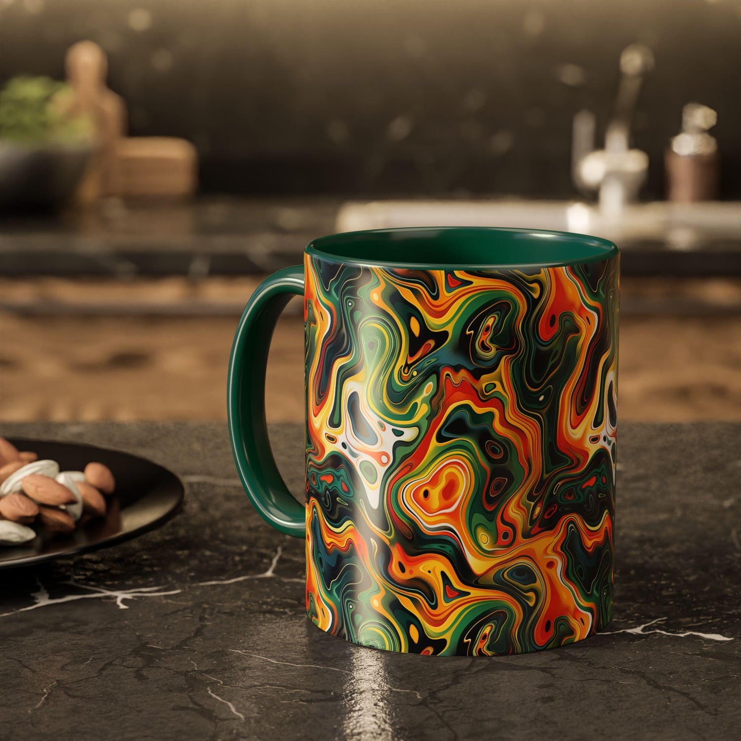Boho Abstract Coffee Mug - Colorful 11oz Drinkware, Unique Gift for Art Lovers, Home Decor, Fun Coffee Cup