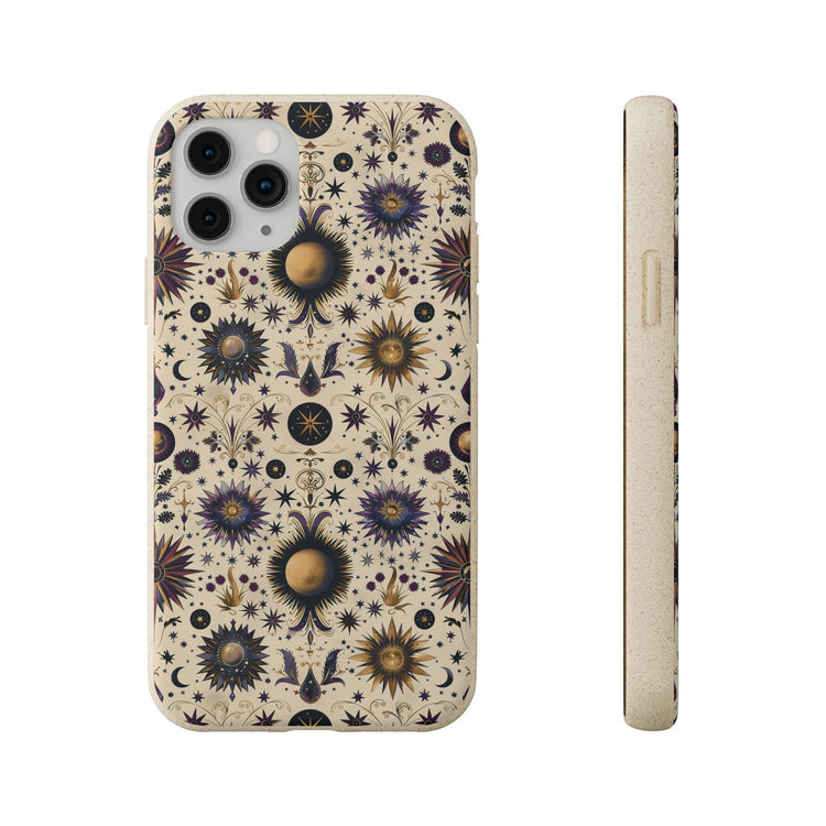 Celestial Biodegradable Phone Case - Eco-Friendly, Floral Design, Sustainable Gift, Perfect for Nature Lovers, Unique Phone Accessory