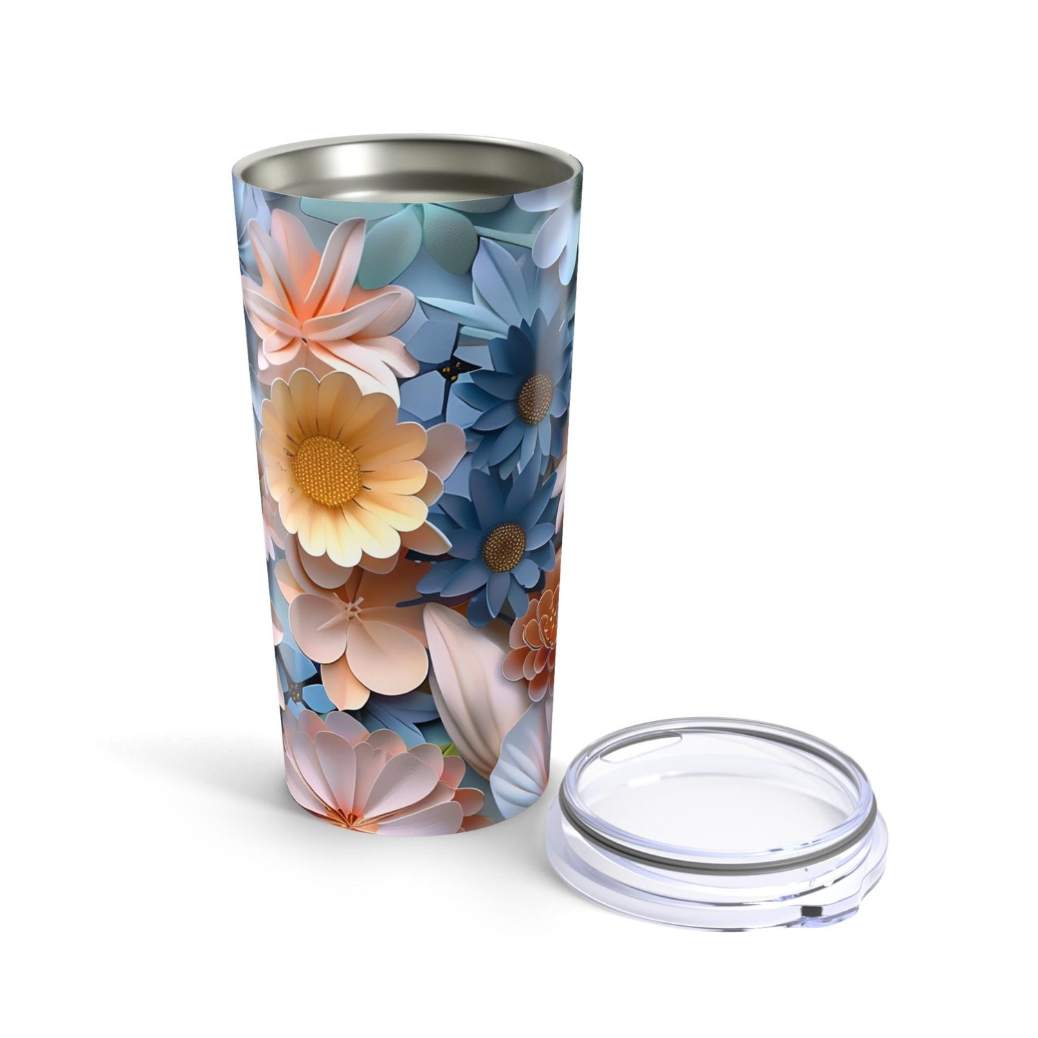 Floral Tumbler 20oz | Stylish Insulated Drinkware with Flower Design, Perfect for Gifts, Summer Picnics, Home & Office