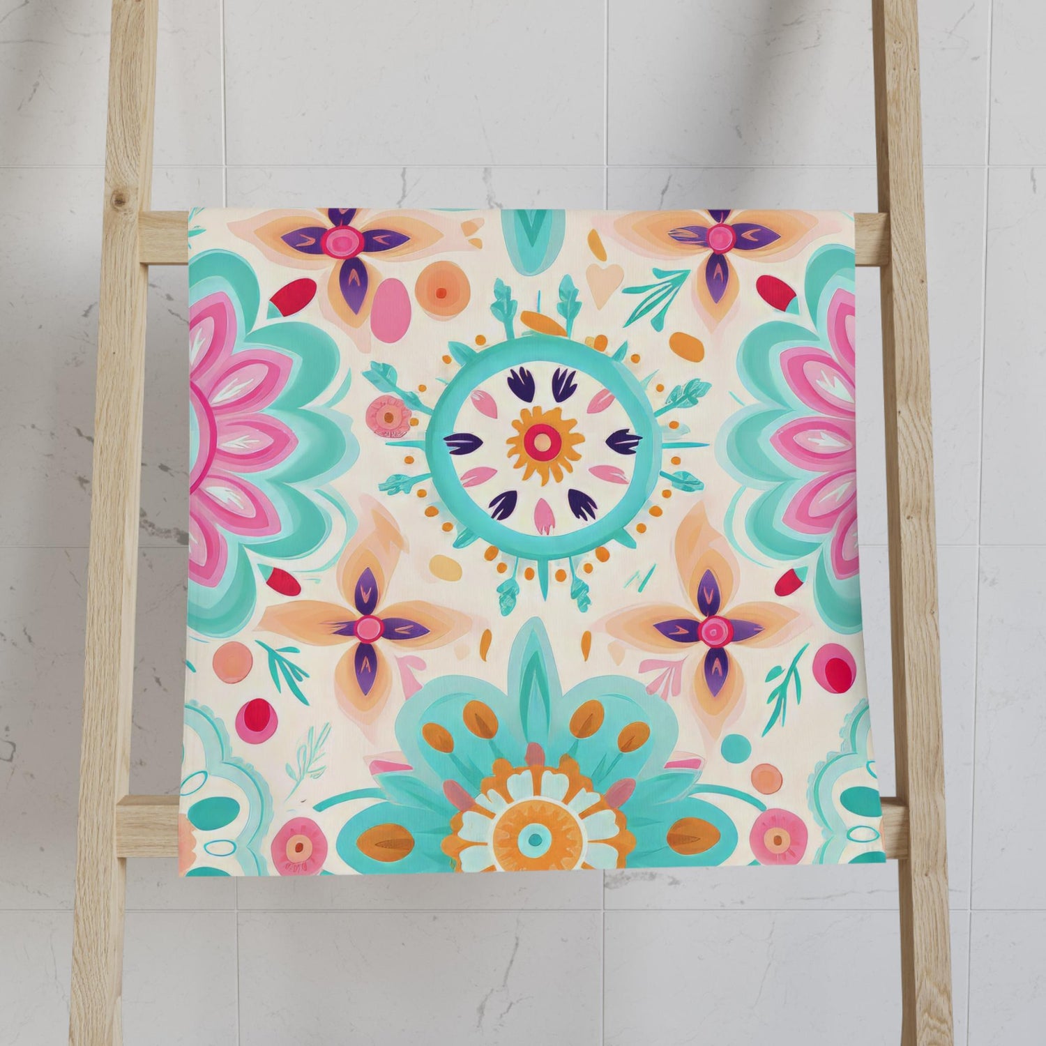 Colorful Floral Hand Towel, Boho Kitchen Towel, Vibrant Bathroom Decor, Ideal for Housewarming, Mothers Day or Weddings, Gift for Her