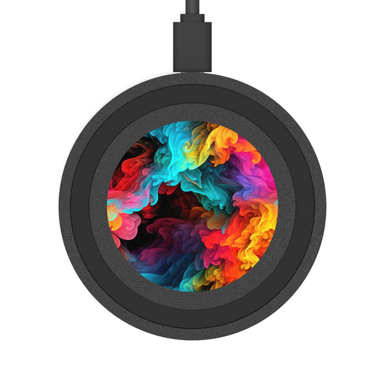 Vibrant Wireless Charging Pad - Colorful Abstract Design, Desk Accessory, Gift for Tech Lovers, Home Decor, Eco-Friendly Charger