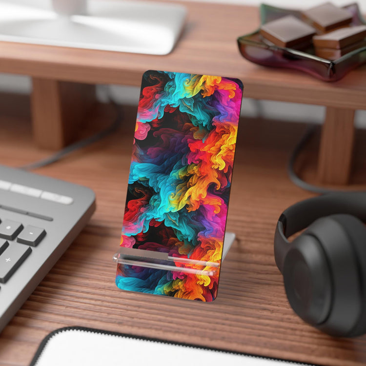 Vibrant Mobile Display Stand for Smartphones, Colorful Phone Holder, Desk Accessory, Gift for Tech Lovers, Home Office Decor, Unique Phone
