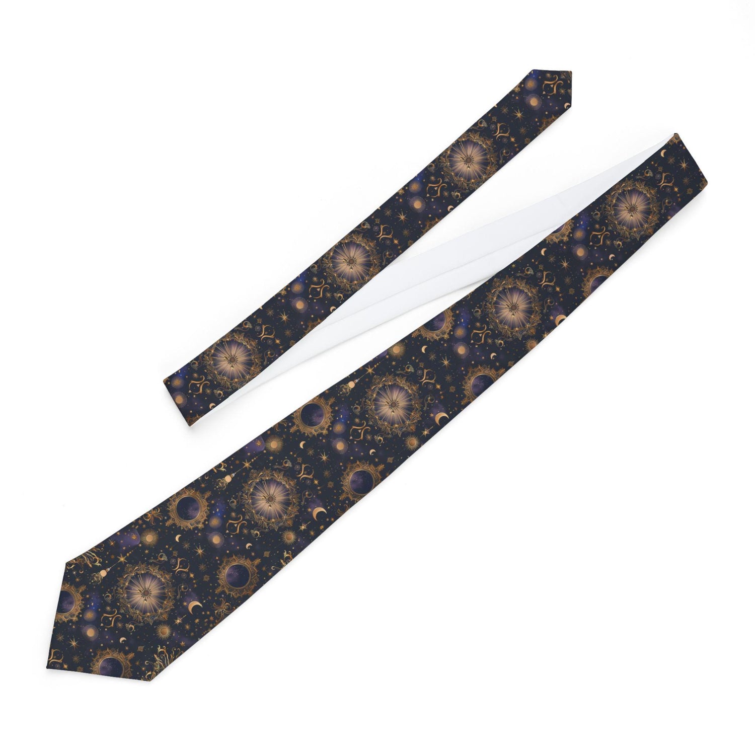 Celestial Pattern Necktie, Elegant Tie for Men, Astronomy Gift, Formal Attire, Night Sky Accessories, Perfect for Weddings, Parties