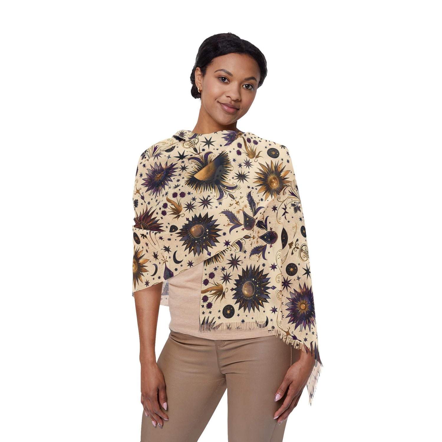 Floral Light Scarf | Boho Chic Accessory for Women | Spring Fashion, Gift for Her, Everyday Wear, Festival Style, Gardening