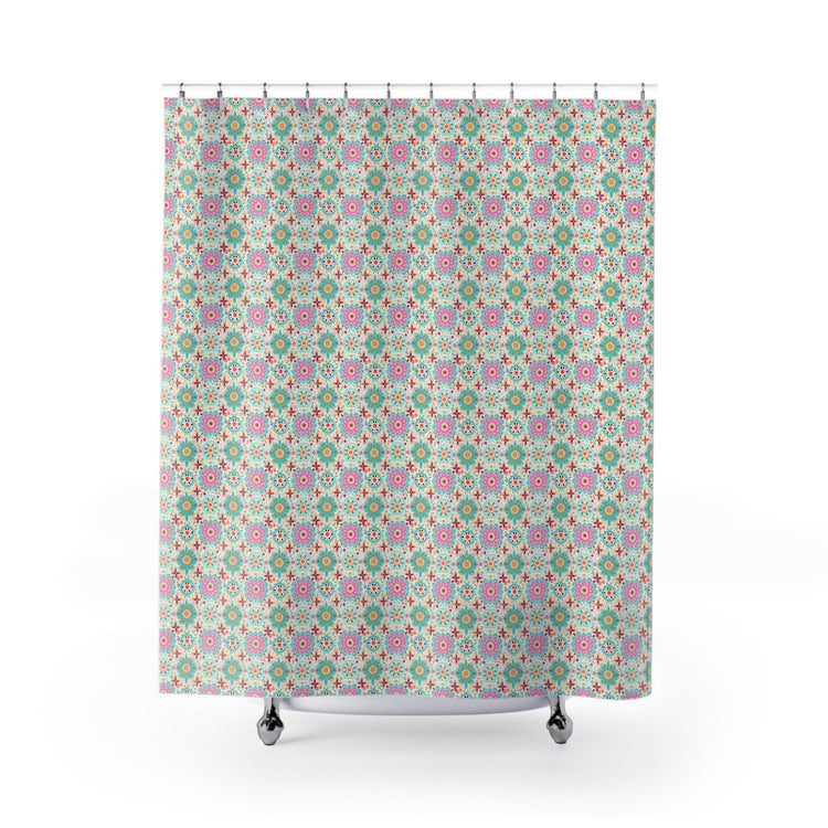 Colorful Floral Shower Curtains - Boho Chic Bathroom Decor, Vibrant Home Accessories, Gift for Housewarming, Summer Vibes, Spa Retreat