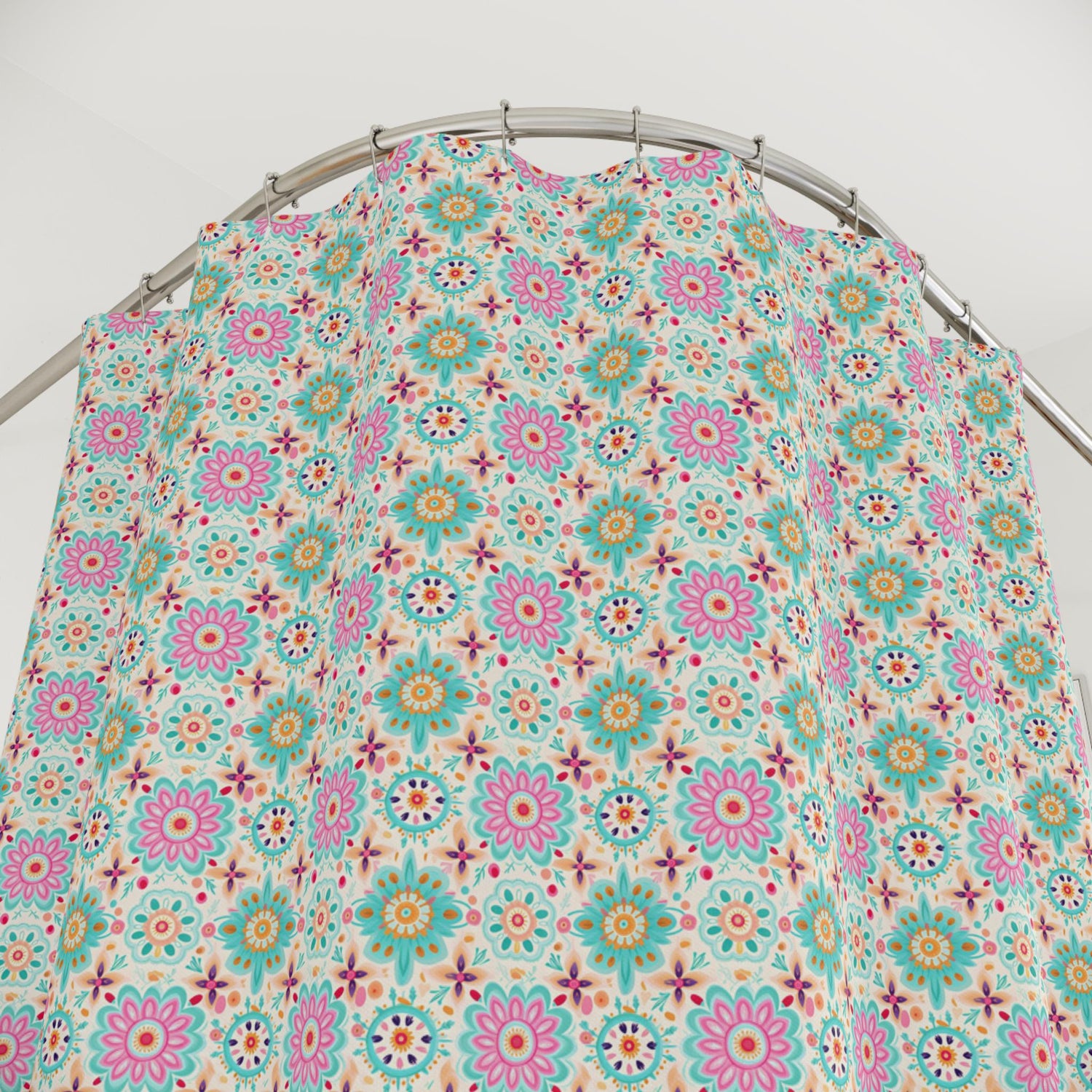 Colorful Floral Shower Curtains - Boho Chic Bathroom Decor, Vibrant Home Accessories, Gift for Housewarming, Summer Vibes, Spa Retreat