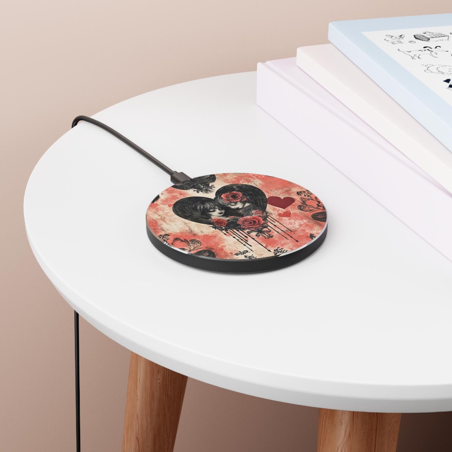 Romantic Floral Wireless Charger, Unique Fast Charger, Valentine&